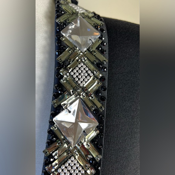 St John Knit Black Jewel Embellished Jacket, Size 8 - Picture 3 of 14